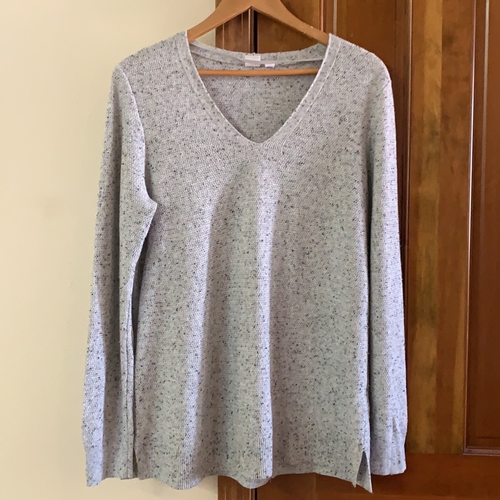 Gap gray V-neck, Merino Extra fine wool blend sweater